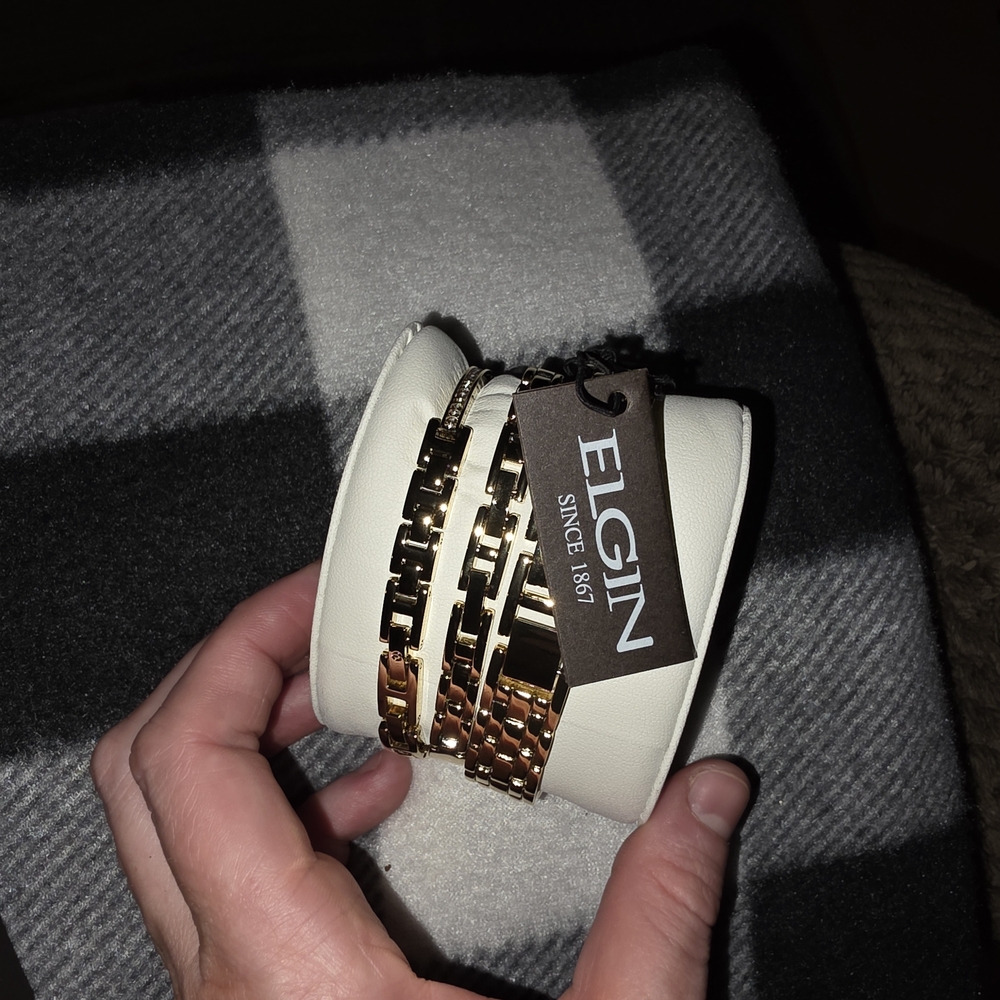 Elgin Gold Watch and Bracelet Set - Picture 3 of 4